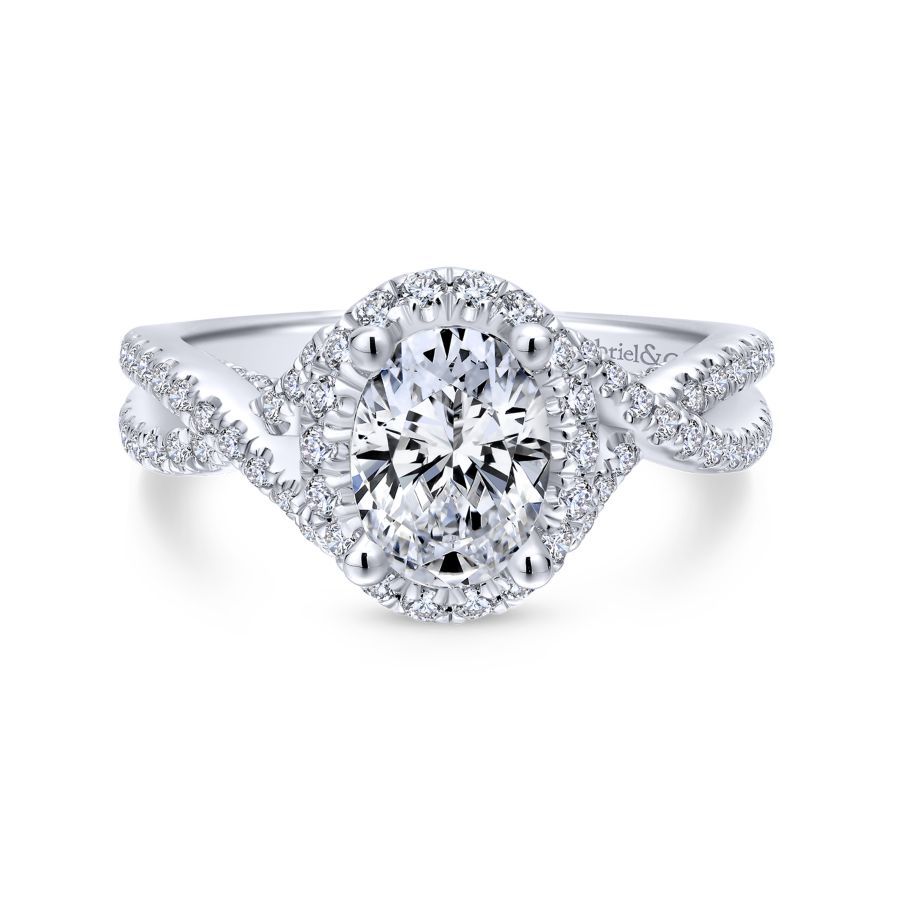 Freesia Oval Twist Engagement Ring Setting