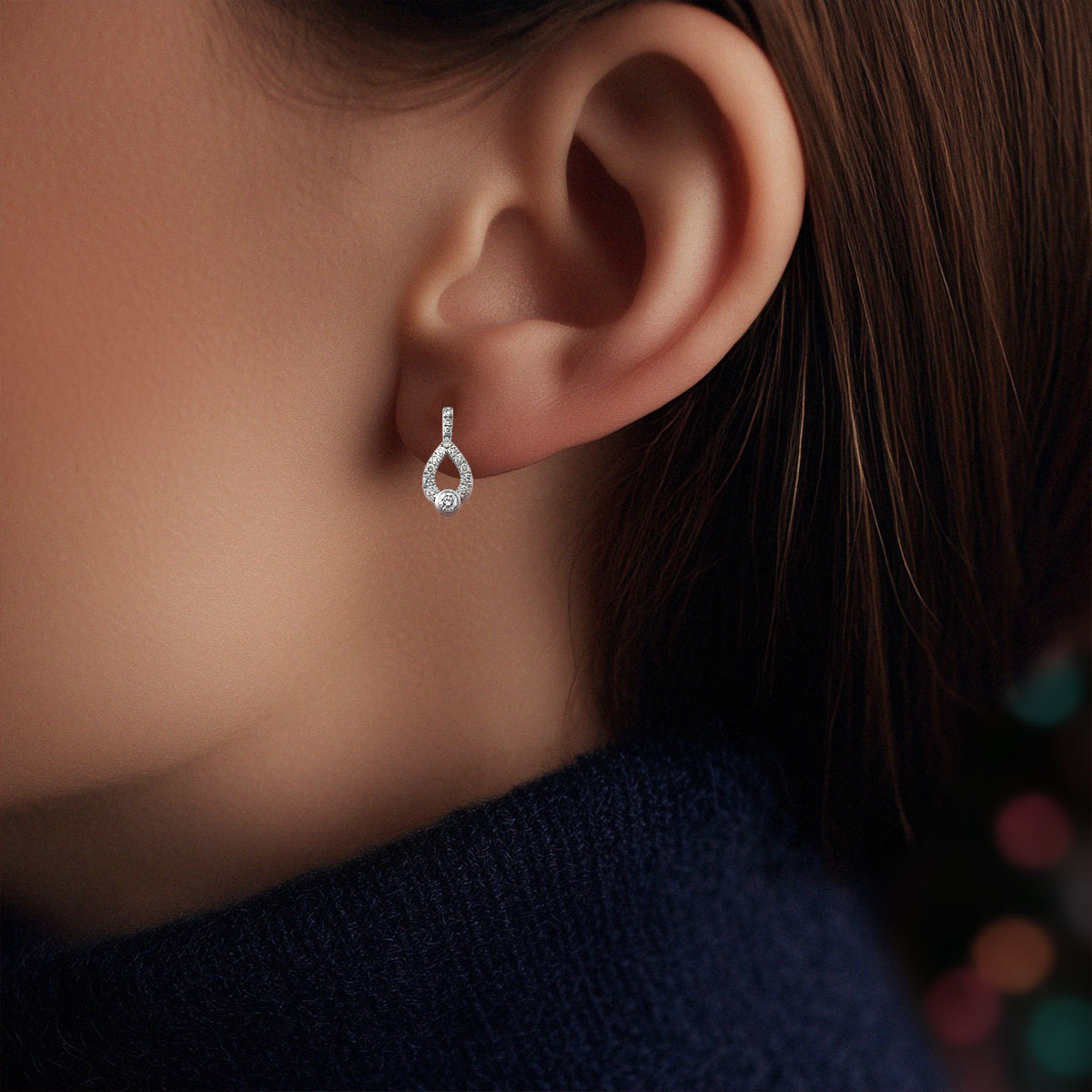 Love's Crossing Teardrop Diamond Earrings, 0.25ctw