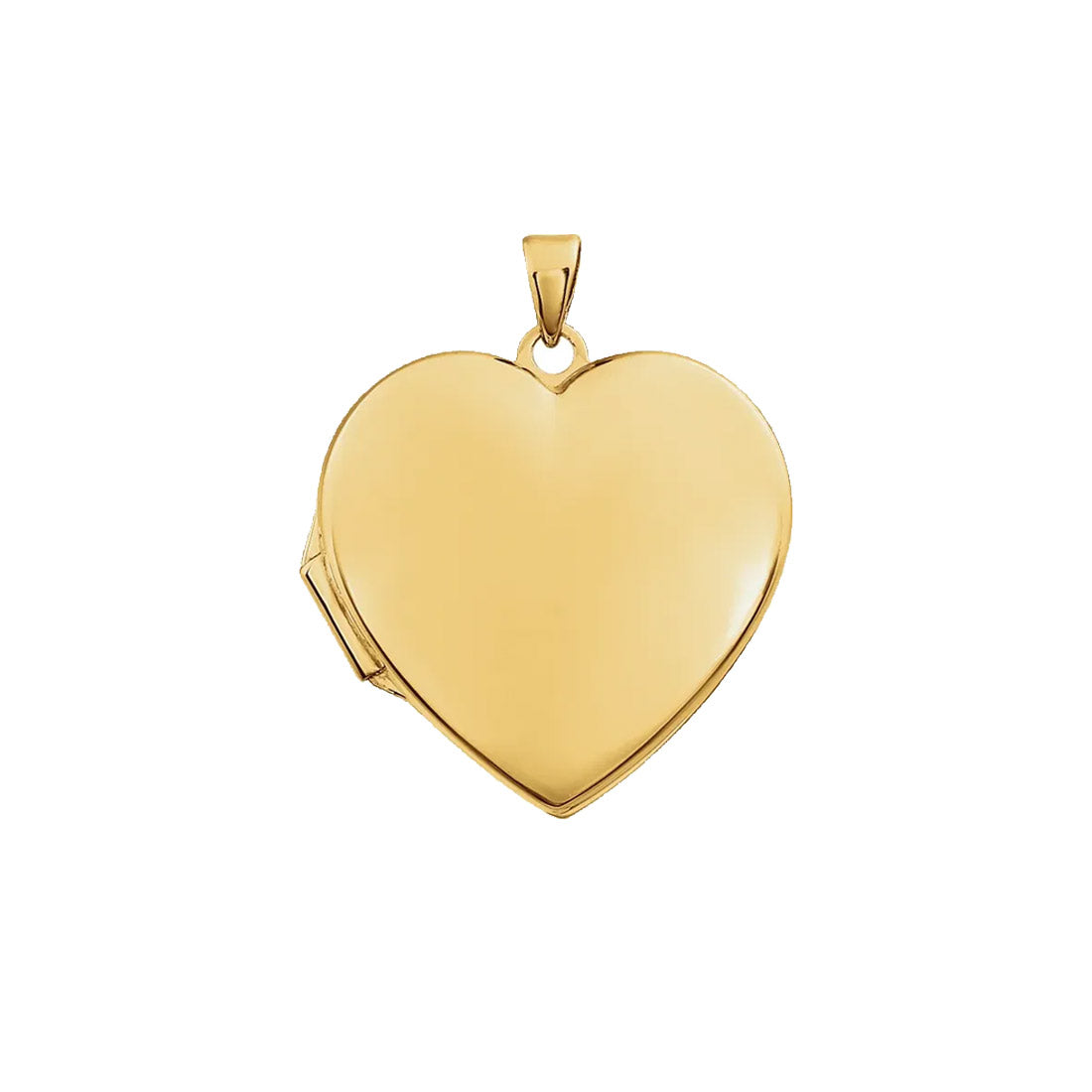Polished Heart Locket in 14k Yellow Gold, Engravable