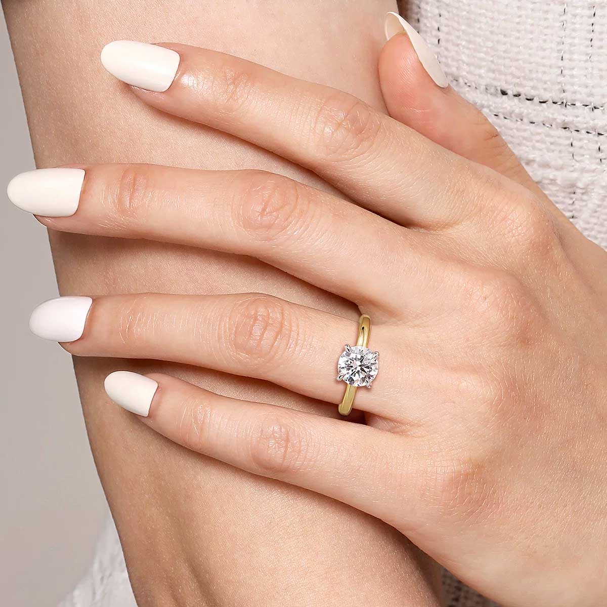 Sandi Round Diamond Engagement Ring Setting with Hidden Halo