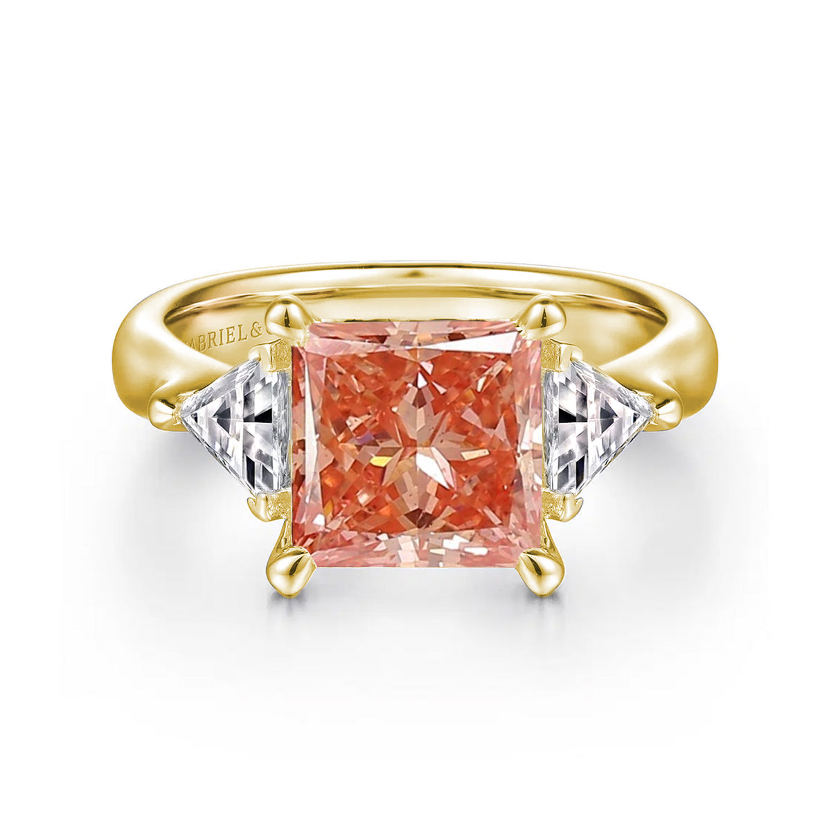 Meena 3-Stone Princess Cut Engagement Ring Setting
