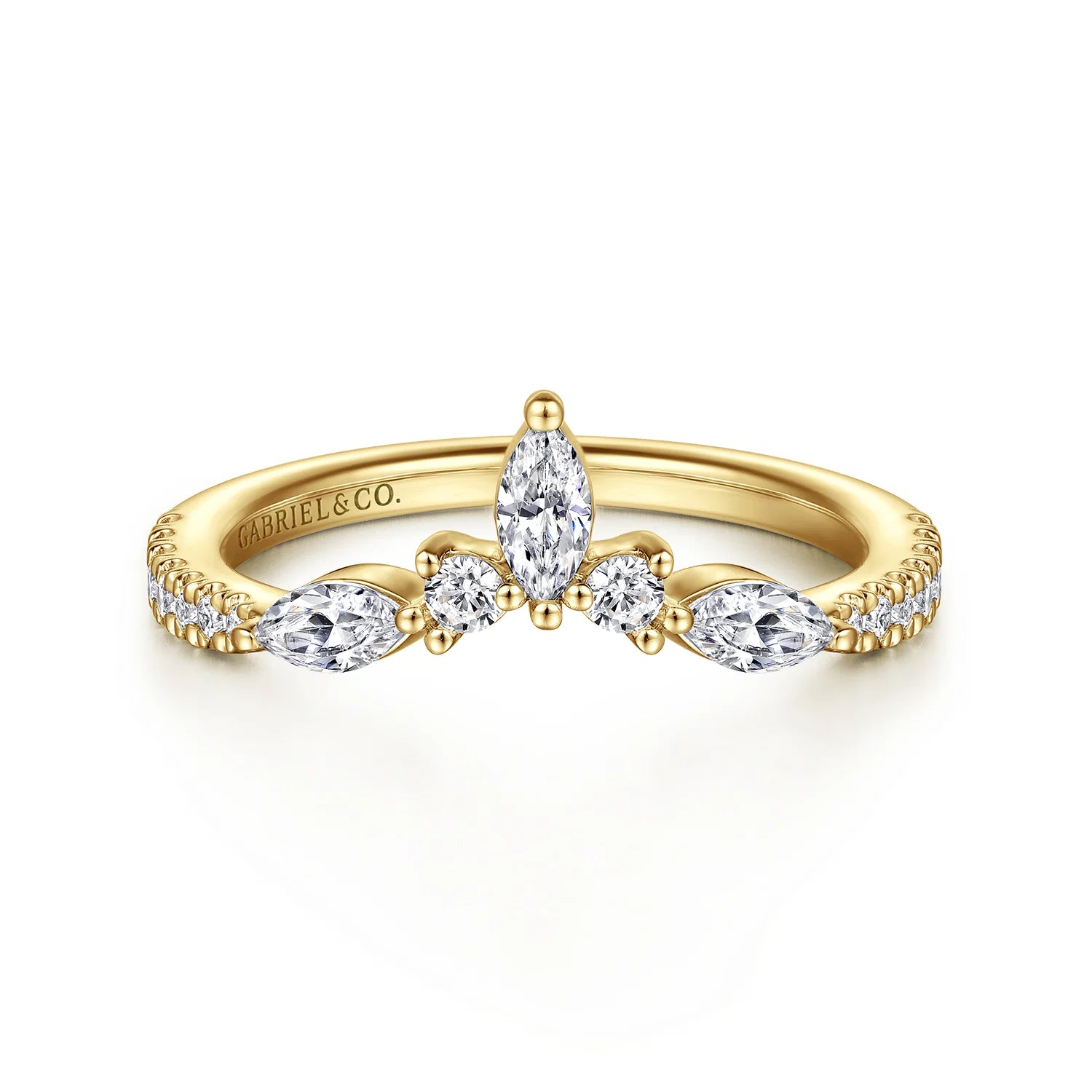 Marquise Diamond Tiara Contour Wedding Band