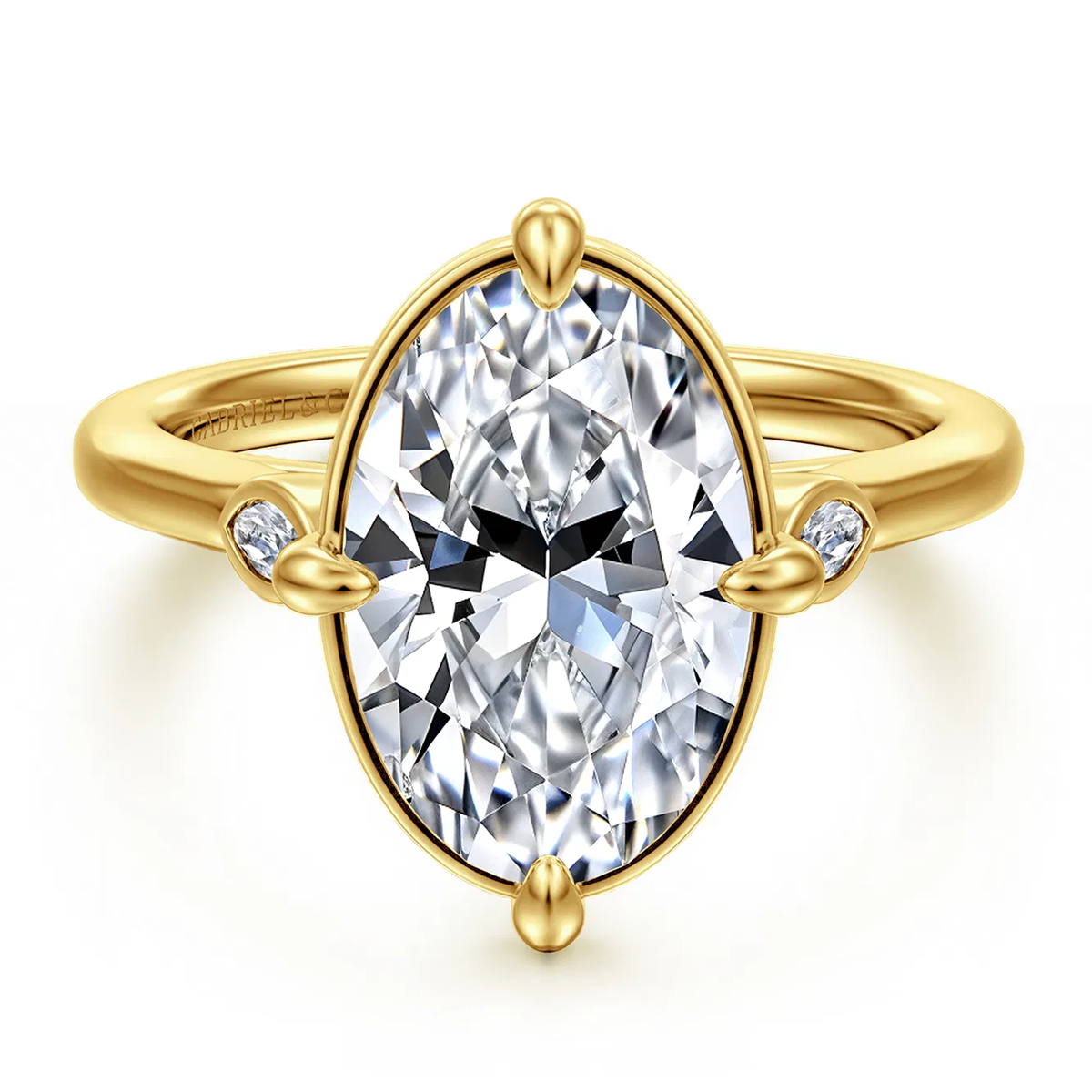 Charli Oval Diamond Engagement Ring Setting with Side Diamonds