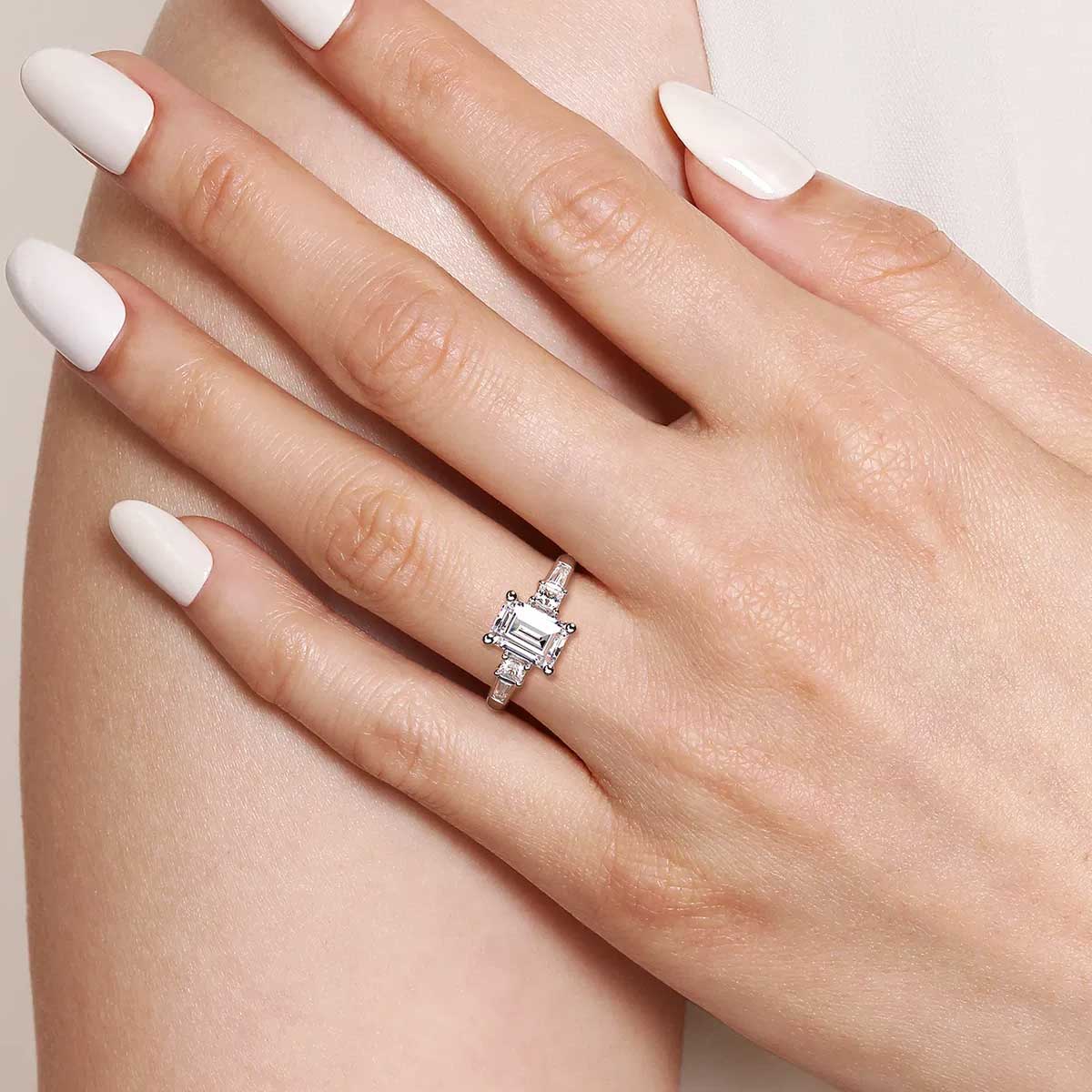 Genna Emerald Cut 5-Stone Diamond Engagement Ring Setting