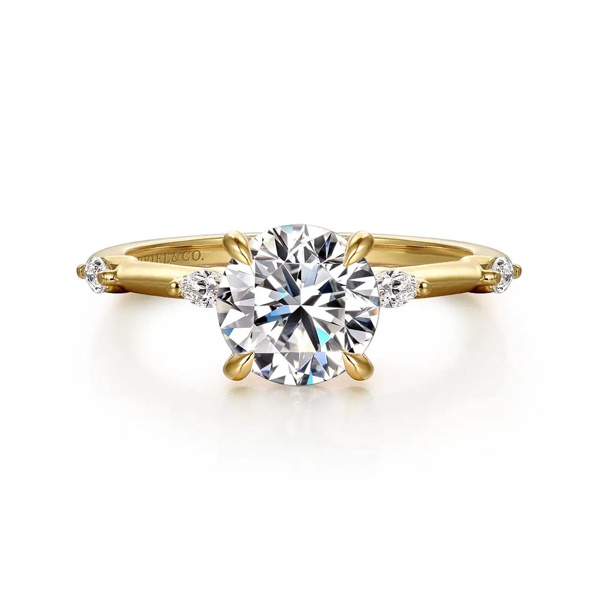 Marline Marquise Shape Diamond Engagement Ring Setting with Side Diamonds