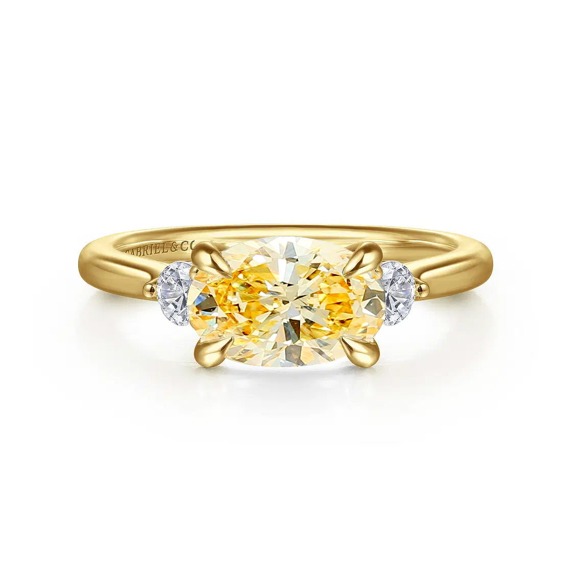 Darline 3-Stone Lotus Oval Diamond Engagement Ring Setting