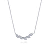 Diamond Leaf Curved Bar Necklace