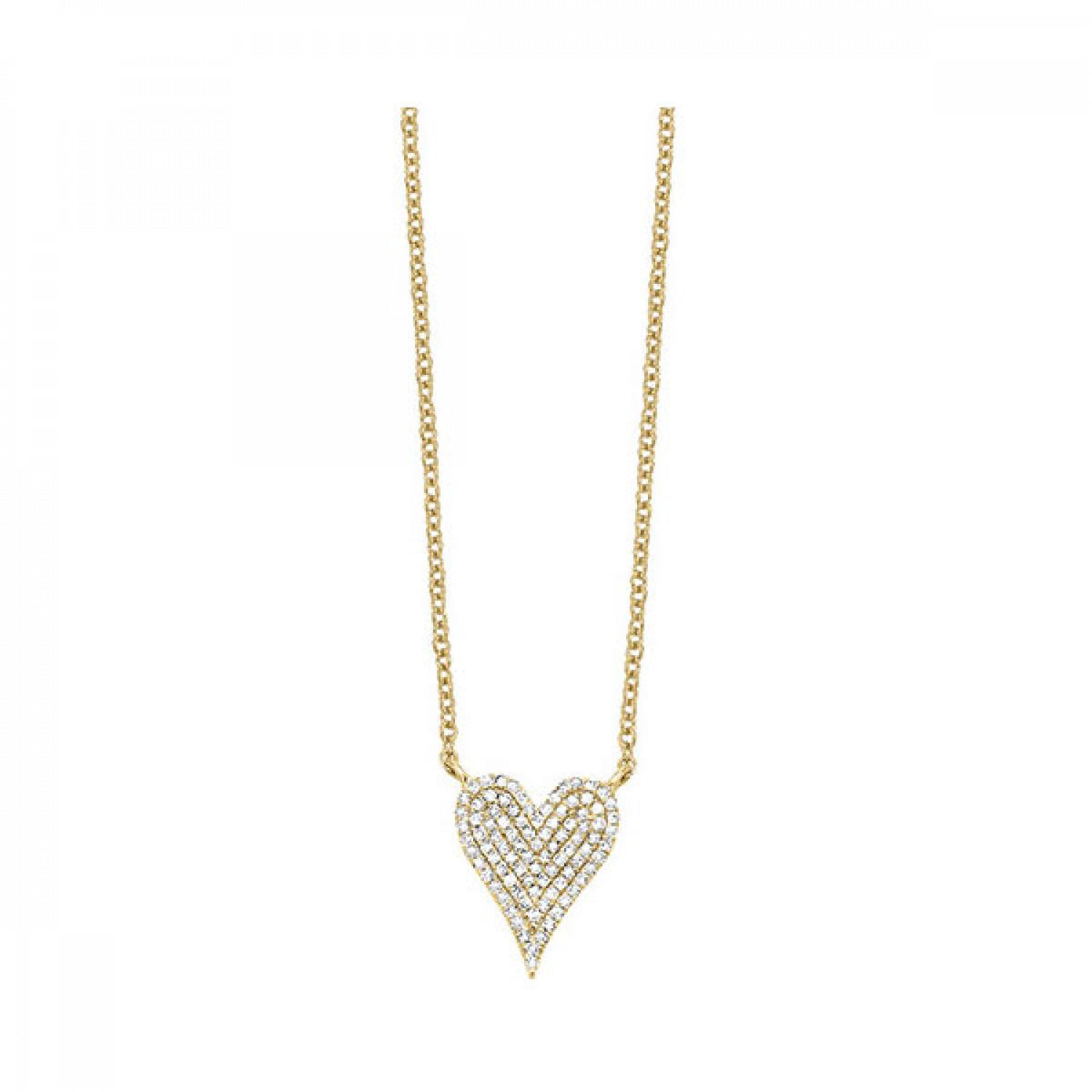 Diamond Pave Heart Necklace