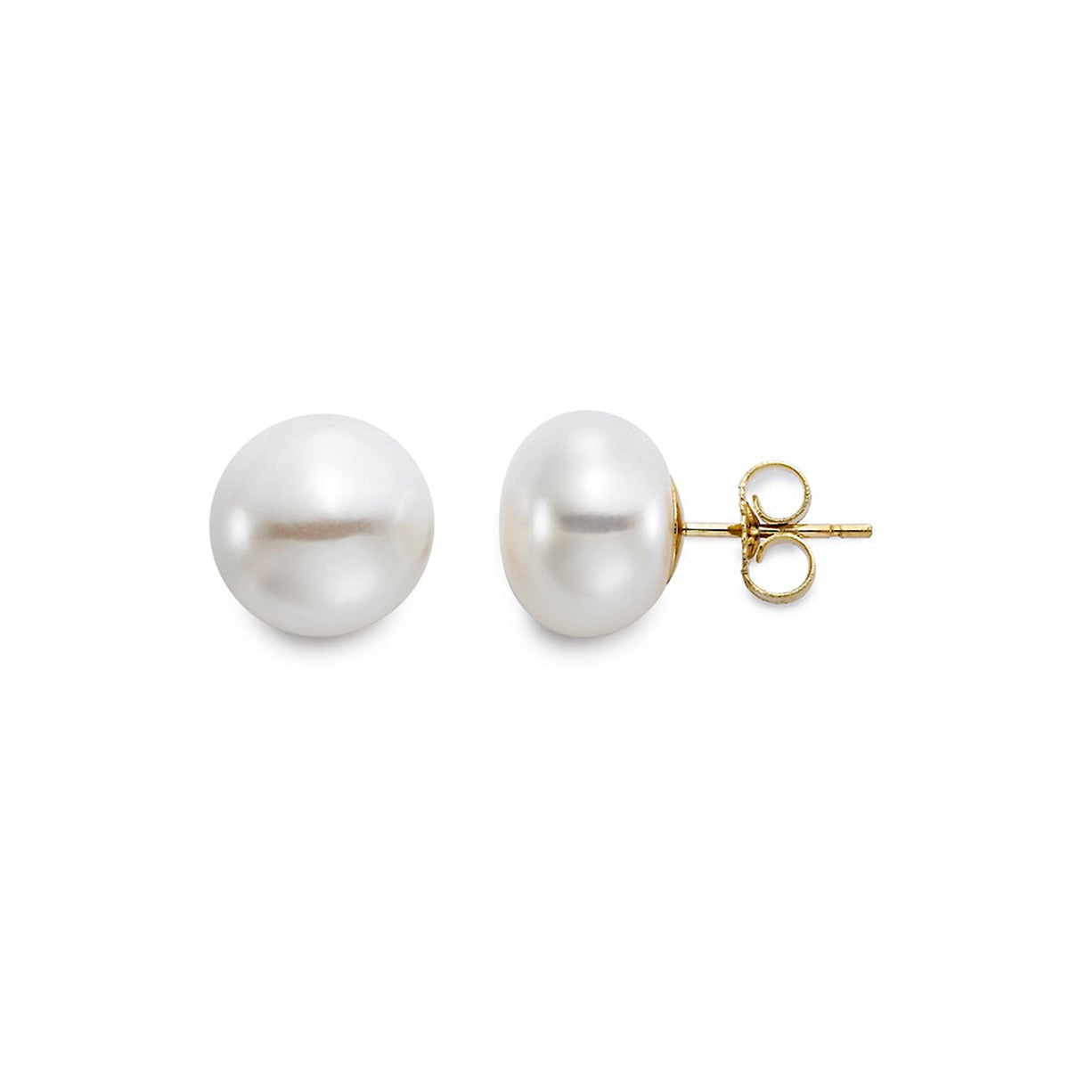 Freshwater Pearl Button Stud Earrings