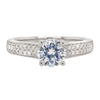 Cathedral Style Diamond Engagement Ring Setting with Double Pave Band, 0.21 cttw