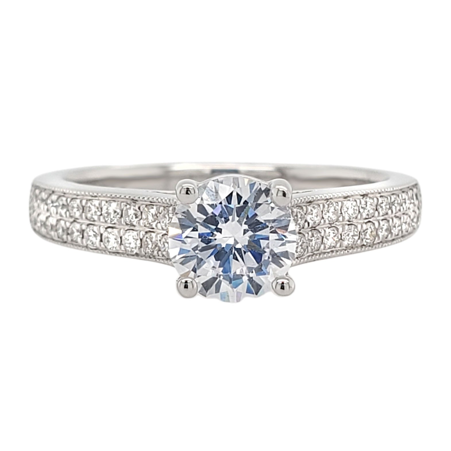 Sylvie Classic Three-Stone Round Brilliant Diamond Engagement Ring Set –  Carroll's