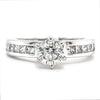 Round Channel Set Diamond Engagement Ring in White Gold, 1.15 cttw