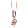 Two Tone Diamond Bypass Pendant Necklace in Rose Gold, 0.20 cttw