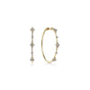 Romantic Diamond Cluster Hoop Earrings in Yellow Gold, 0.50 cttw