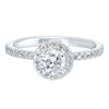 Lab Created Diamond Engagement Ring with Round Halo