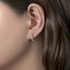 Diamond Twist Hoop Earrings in White Gold, 0.37 cttw
