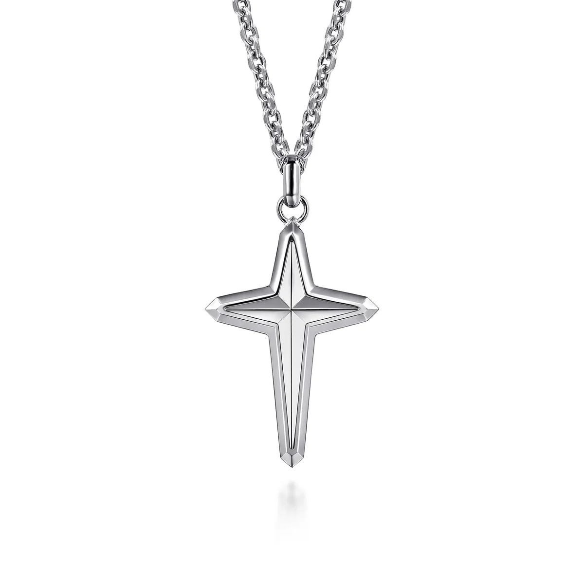 Sterling Silver Cross Pendant Necklace, 22"