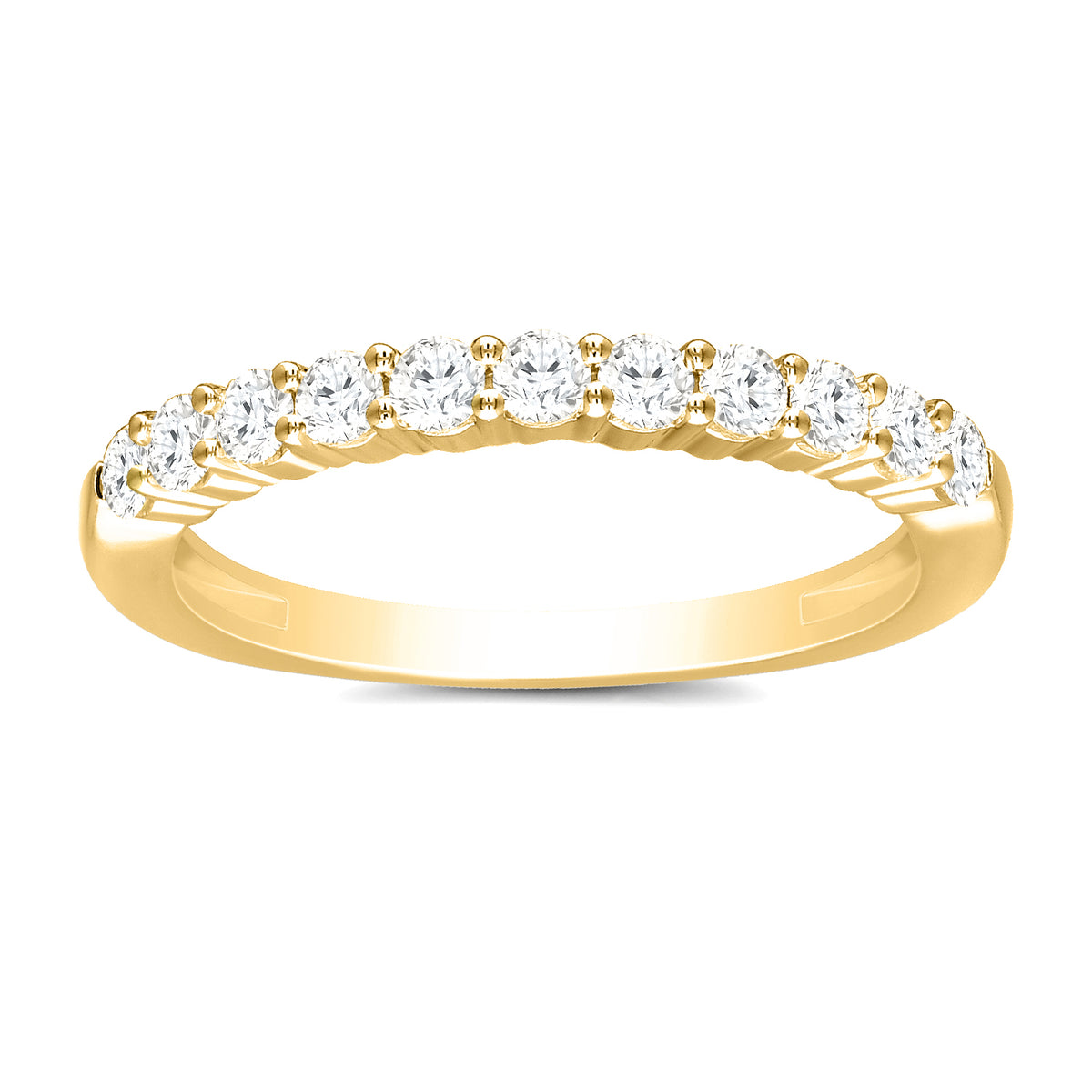 Classic Prong Set Diamond Anniversary Band in Yellow Gold, 0.50cttw