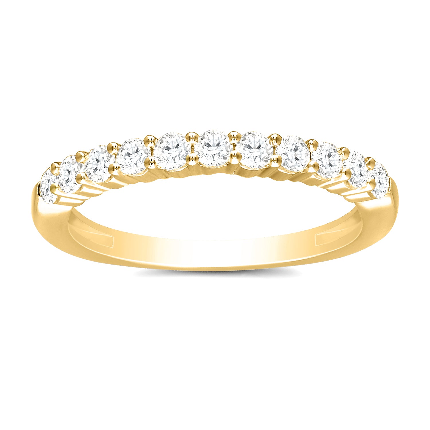 Classic Prong Set Diamond Anniversary Band in Yellow Gold, 0.50cttw