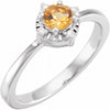 Citrine Ring with Diamonds