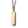Gun Metal Plated with 18K Gold Plated Grid Inlay Dog Tag Pendant