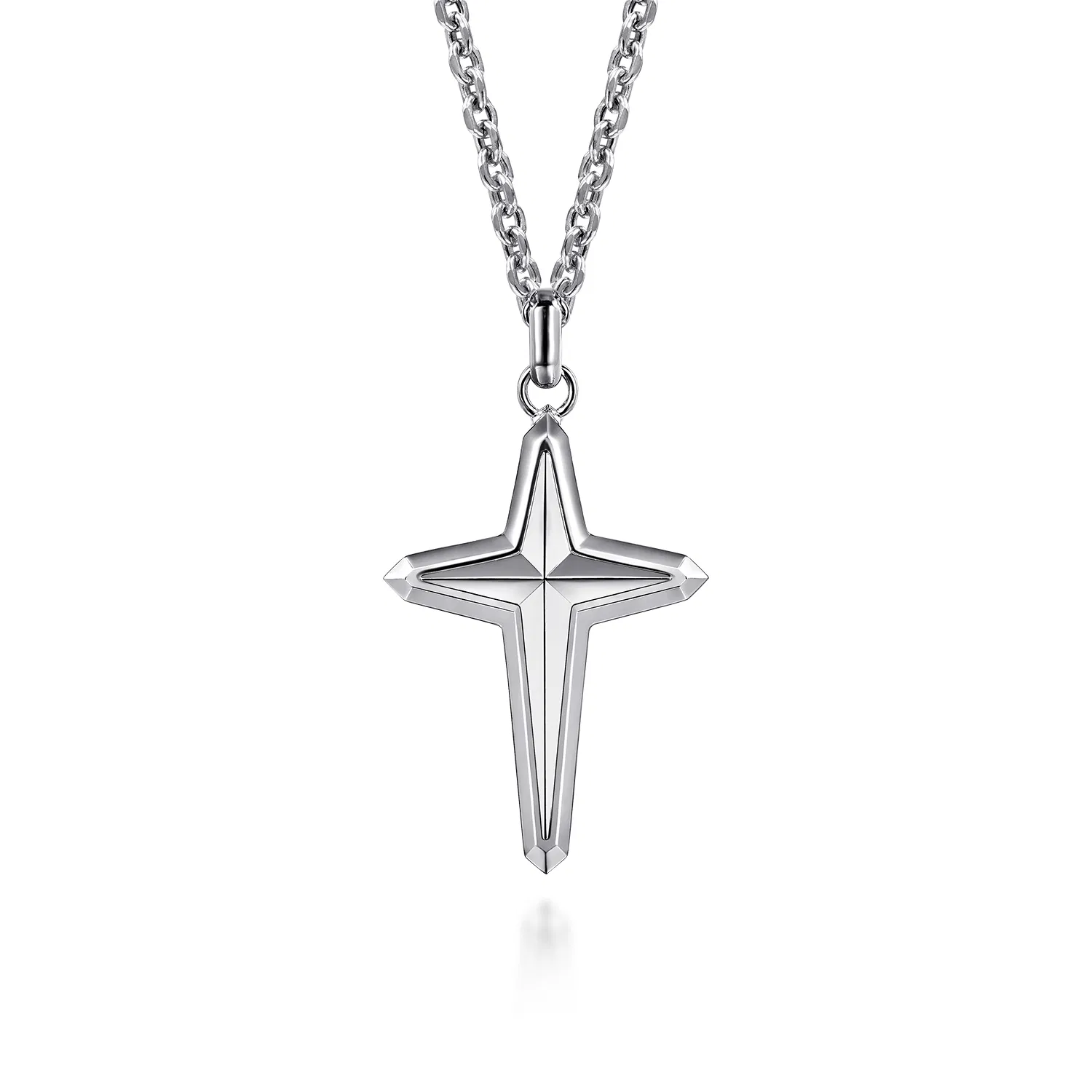 Sterling Silver Cross Pendant Necklace, 22"