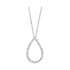 Sculptural Diamond Teardrop Pendant Necklace in White Gold, 0.5 cttw