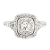 Deco Inspired Double Halo Diamond Engagement Ring