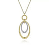 Bujukan Diamond Oval Pendant Necklace in Yellow and White Gold, 0.25 cttw