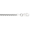 Rhodium Plated 2.2mm Round Box Chain 18” Necklace in Sterling Silver
