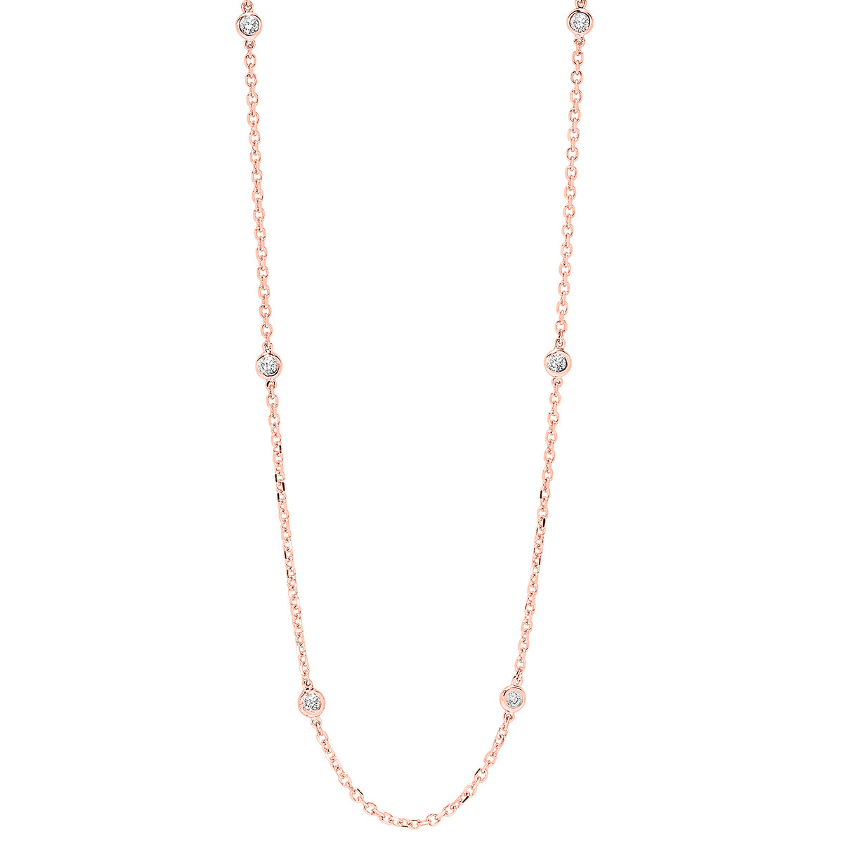 Rose Gold Diamond By The Yard Necklace