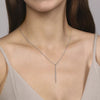 White Gold Diamond Drop Bar Vertical Pendant Necklace, 0.33 cttw