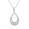 Diamond Open Teardrop Pendant Necklace in White Gold, 0.25 cttw