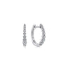 Classic White Gold Round Diamond Huggie Hoop Earrings, 0.27 cttw