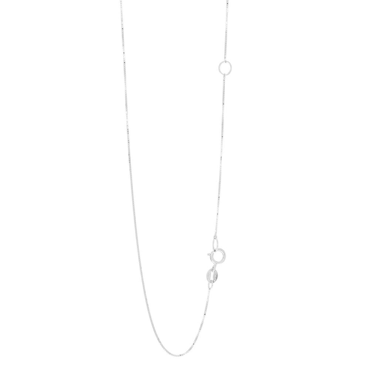 Thin Extendable 16-18” Box Chain in 14k White Gold