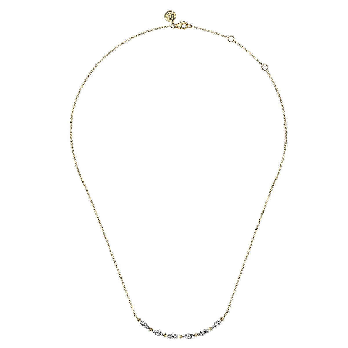Curved Bujukan Bar Diamond Necklace