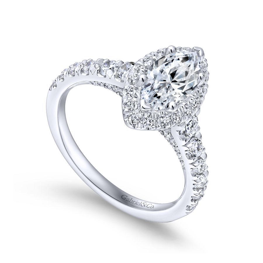 Hazel Marquise Diamond Halo Engagement Ring Setting