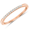 Delicate Rose Gold Diamond Anniversary Band with 11 Prong Set Diamonds, 0.10 cttw