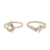 Marquise Shaped Wedding Set in Yellow Gold- 0.50 ctw.