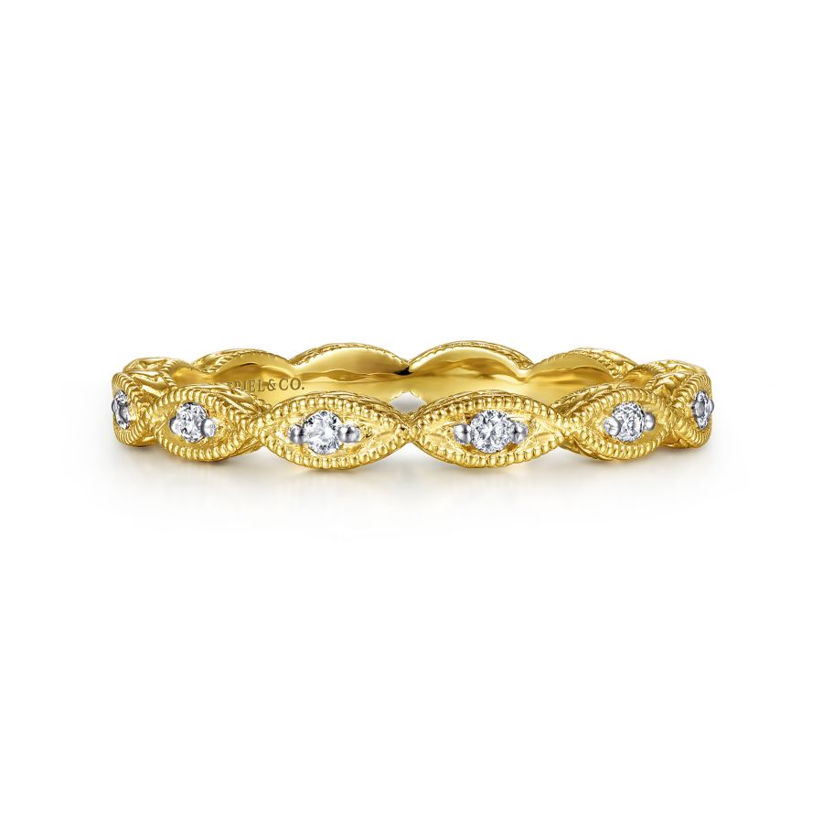 Marquise Stacking Band in Yellow Gold