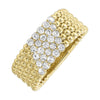 Modern Yellow Gold Beaded Detail Diamond Fashion Ring, 0.5 cttw