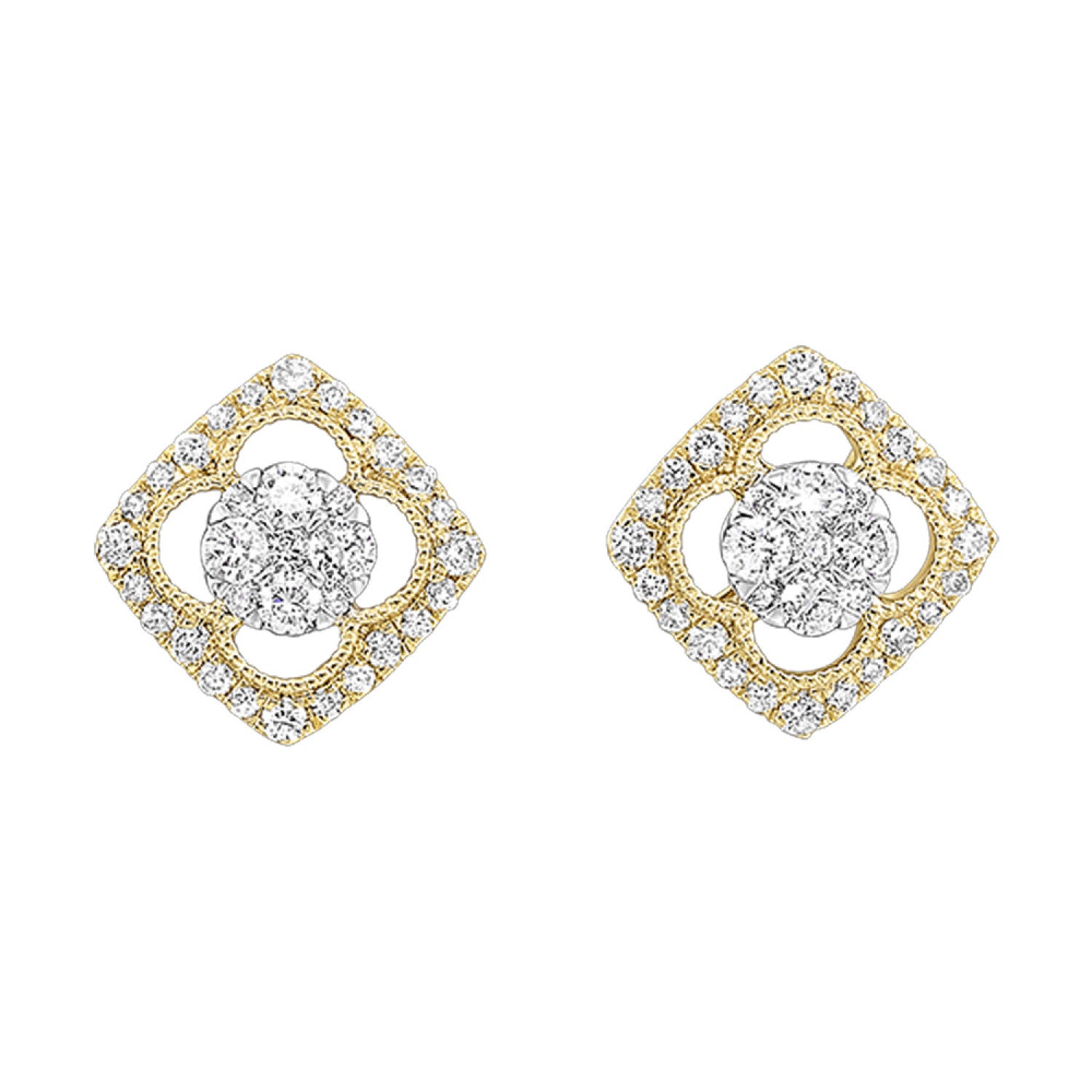 Square halo deals diamond earrings