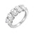 Oval Shaped Lab-Created Diamond Five Stone Engagement Ring Band in White Gold, 2.10 cttw