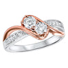 Twogether White and Rose Gold Diamond Ring- 0.50 ctw.