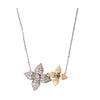 Diamond Two-Tone Gold Flower Necklace