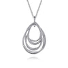 Rope Teardrop Necklace in Sterling Silver