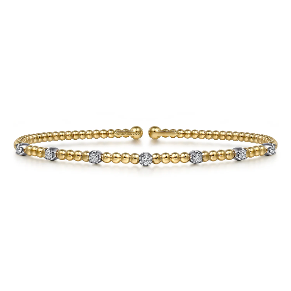 Yellow and White Gold Diamond Bujukan Cuff Bracelet