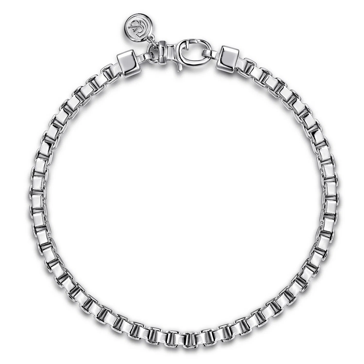 Sterling Silver Men's Solid Box Chain Bracelet, 5mm