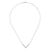 White Gold Diamond Chevron Geometric Bar Necklace, 0.42 cttw