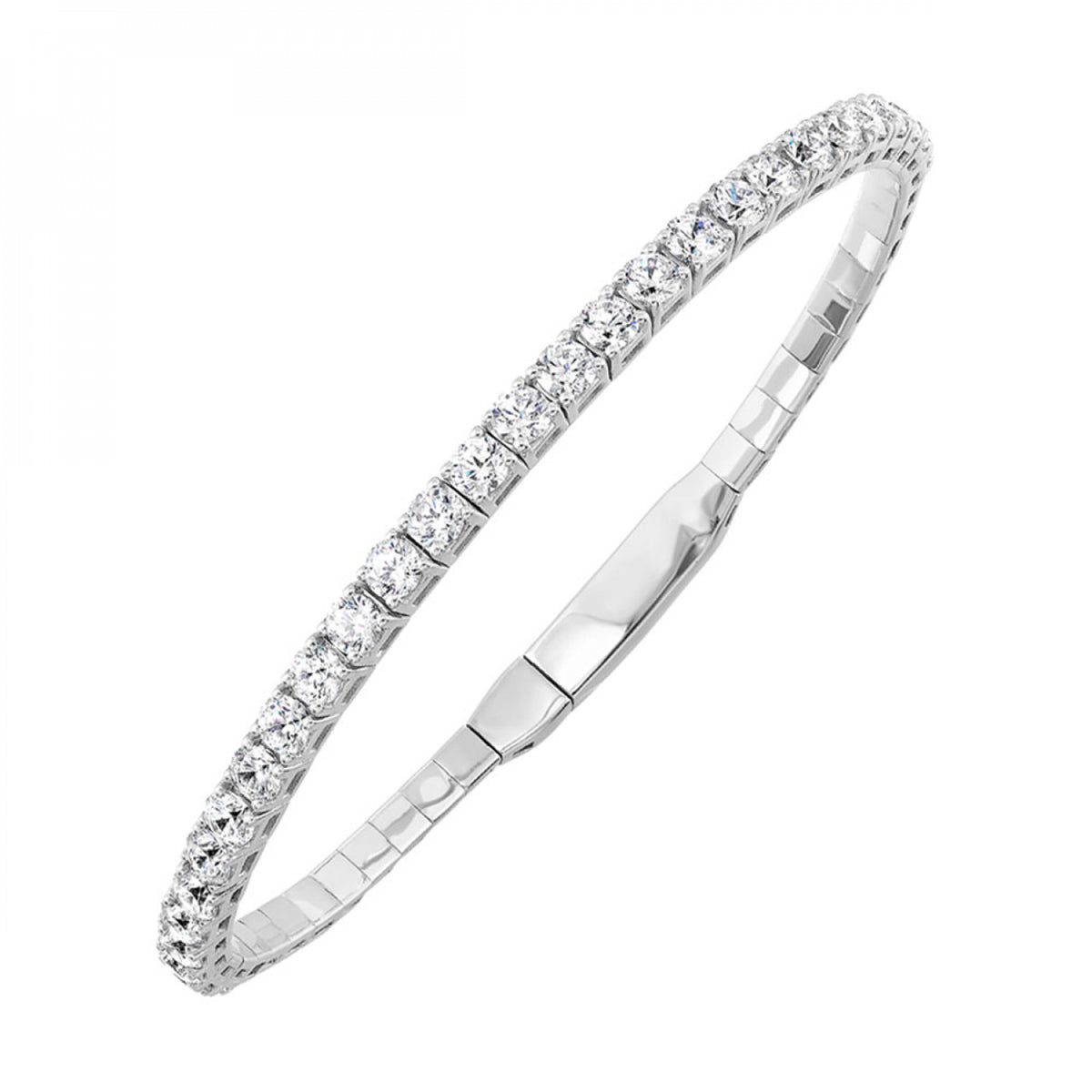 Flexible Diamond Bangle Bracelet, 1.0cttw